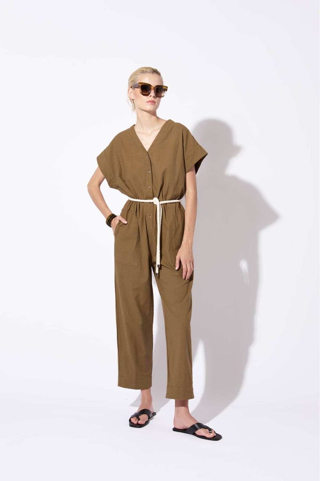 KHAKI MONY UNI JUMPSUIT