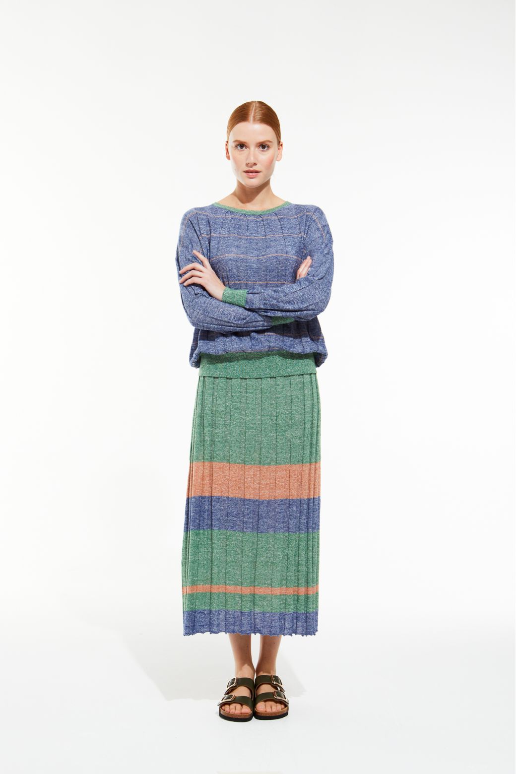 Jupe Lisa Jaspe Tan Bleu