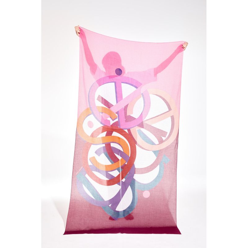 Foulard Icone Bordeaux Rose
