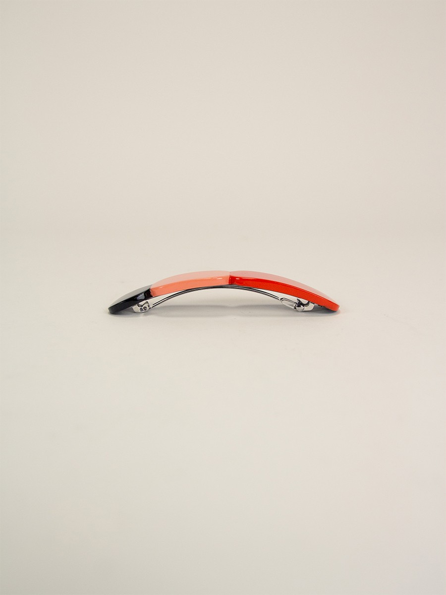 Totem hair clip in black horn and Ginger lacquer