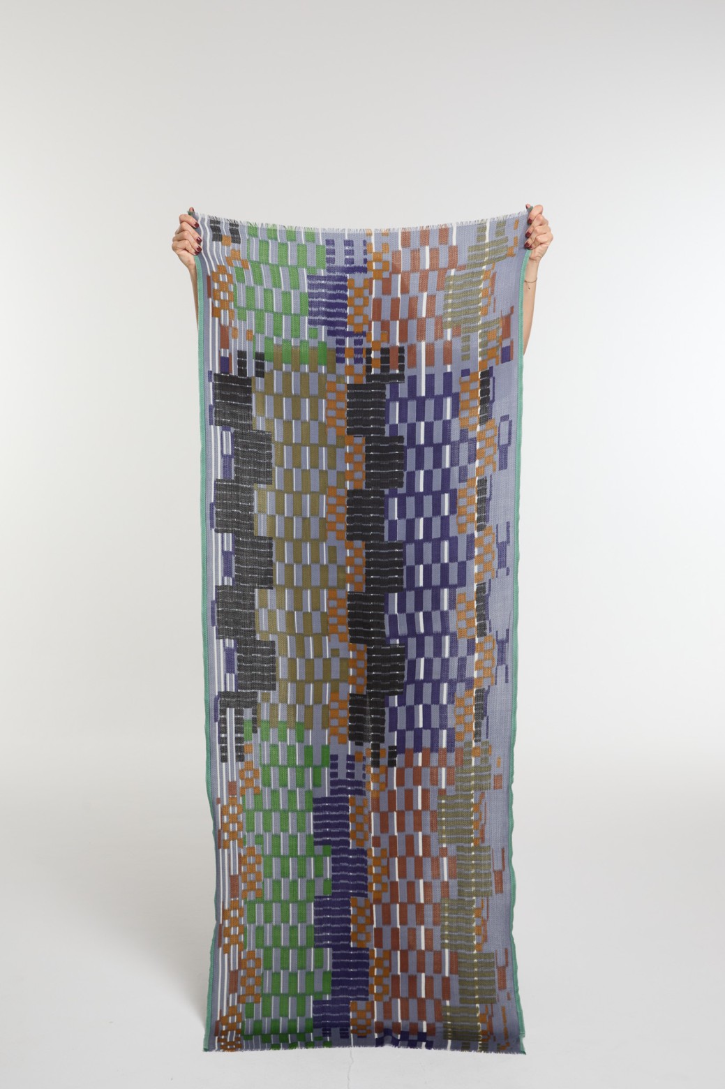Foulard Saccade Gris Bleu Tendance | Mapoésie Paris
