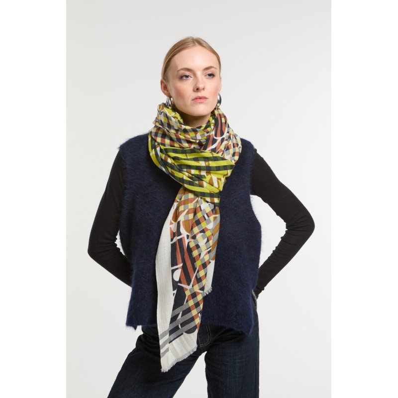 Foulard Fragrance Lime Motif Abstrait | Mapoésie Paris