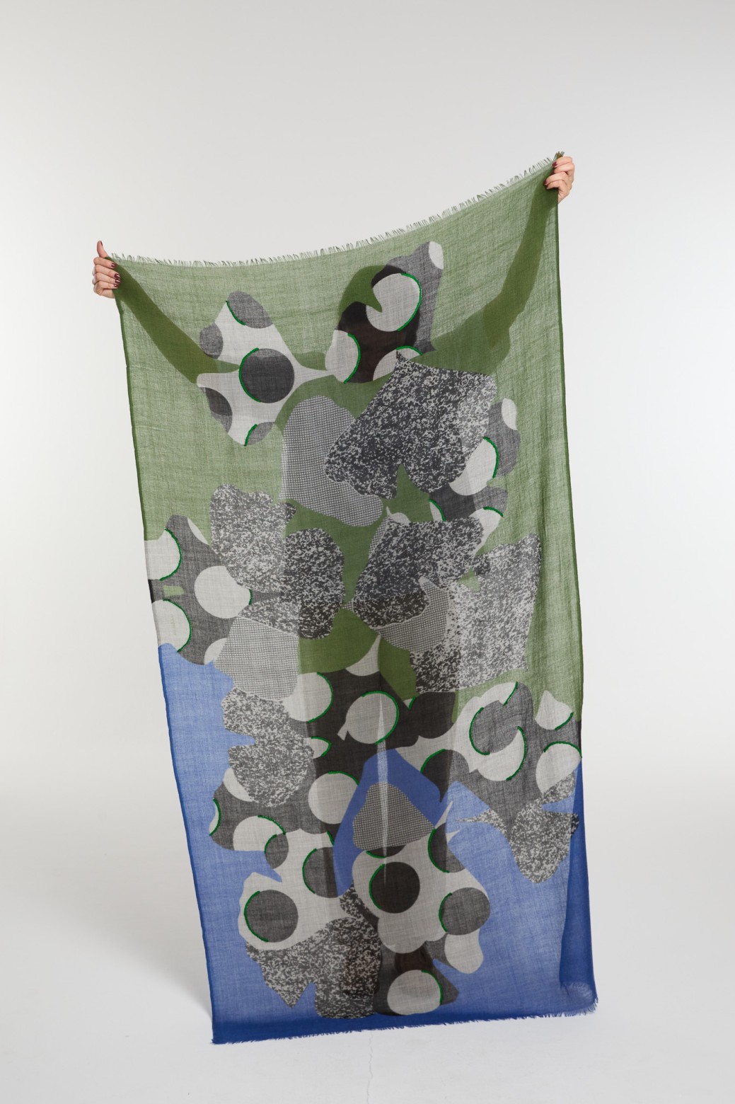 Foulard Éternel Vert Bleu Chic & Fluide | Mapoésie Paris