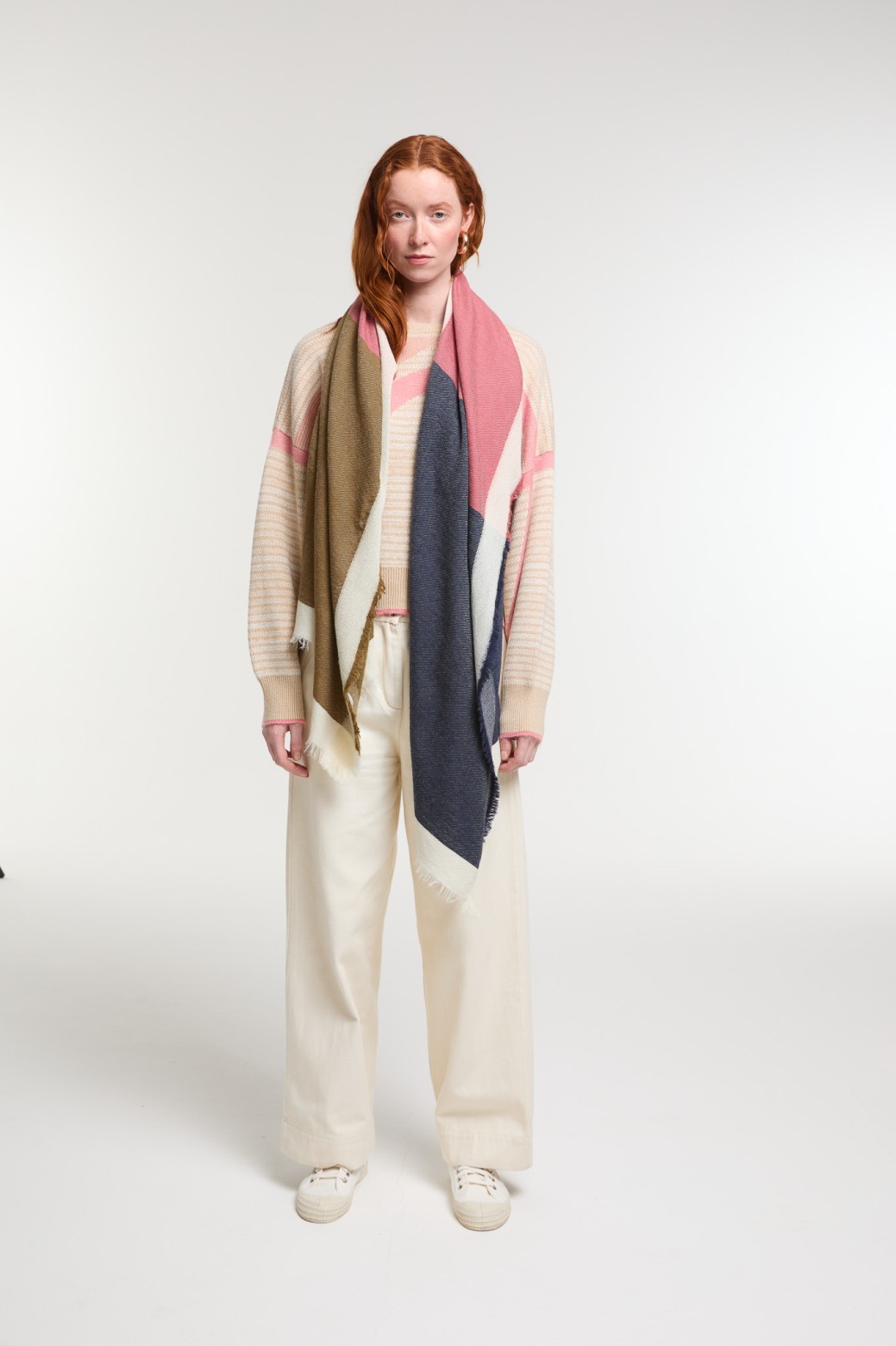 Foulard Suzon Marine Imprimé Chic | Mapoésie Paris
