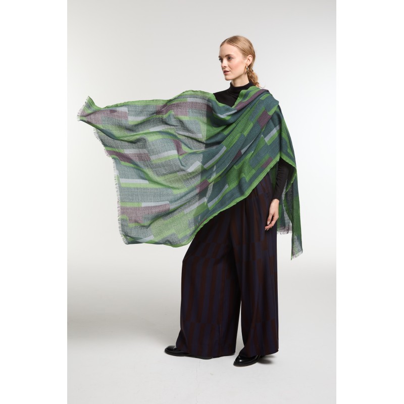 Foulard Édom Vert Style Contemporain | Mapoésie