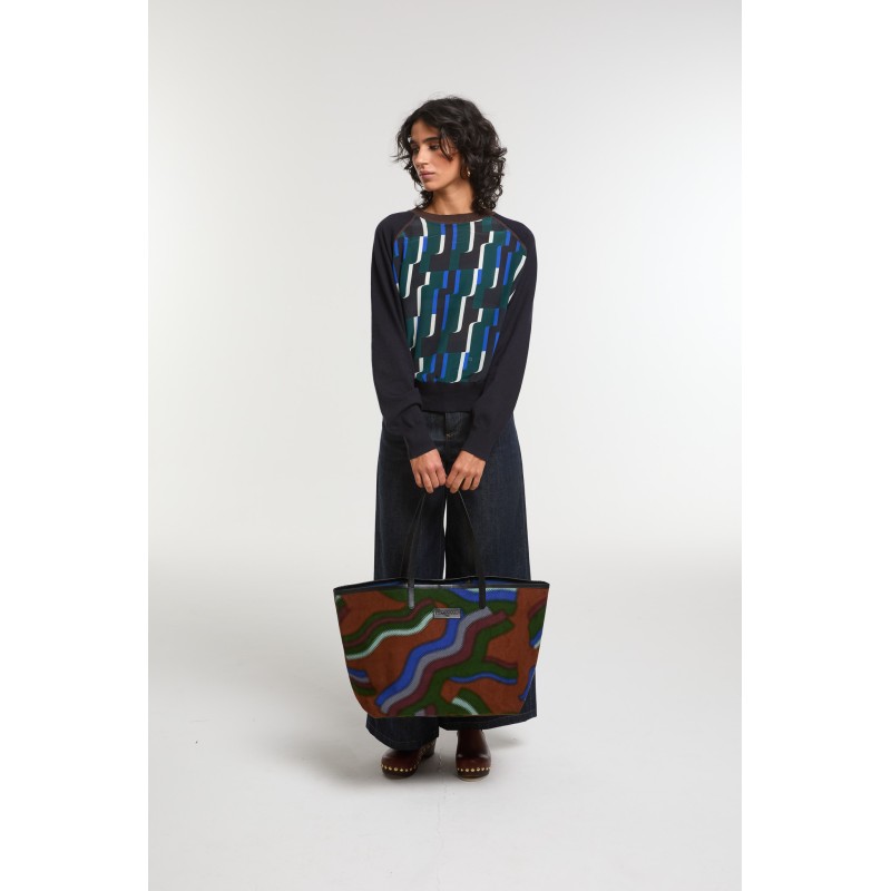 Sac Mirae Mouvance Bleu Look Graphique | Mapoésie