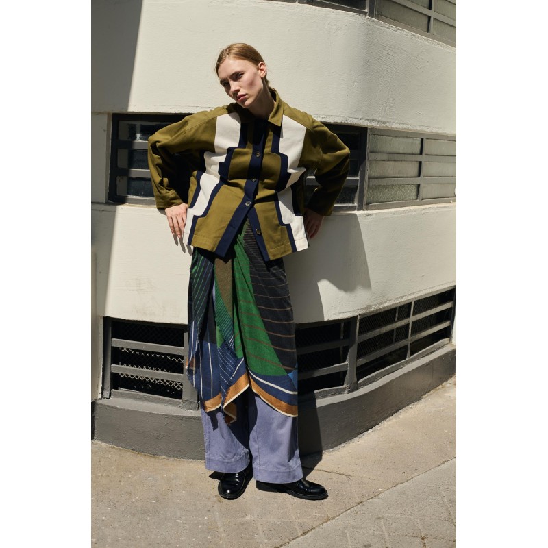 Veste Mina Celeste Kaki Style Graphique | Mapoésie Paris