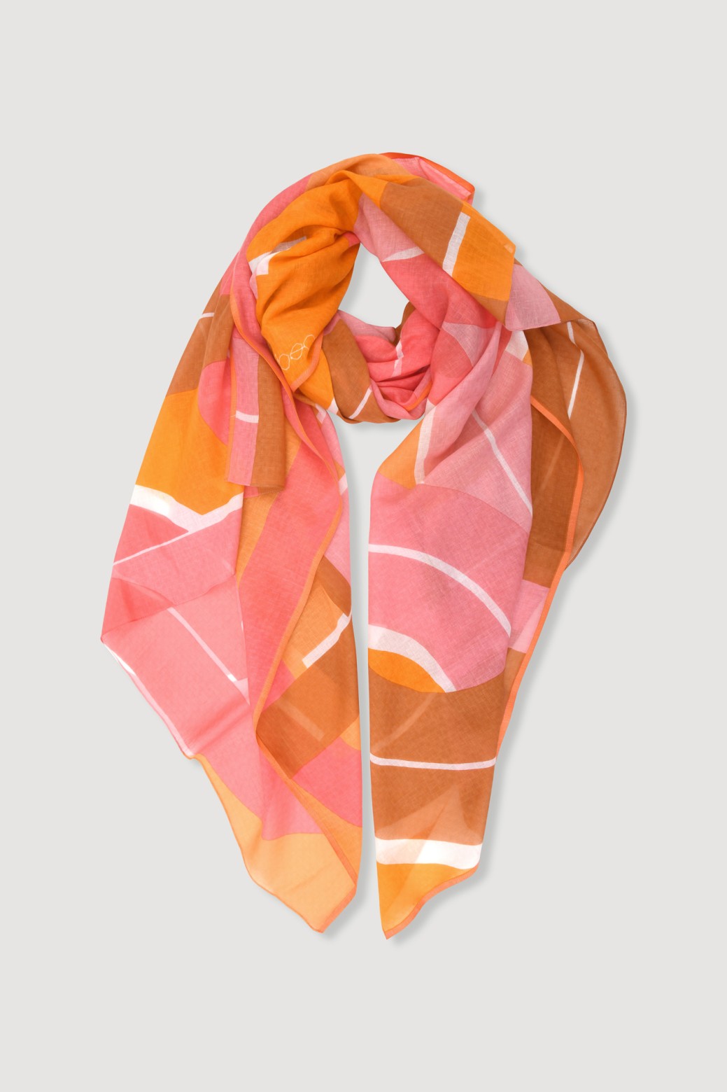 Foulard en coton Graphique Le Bal rose/Mapoésie
