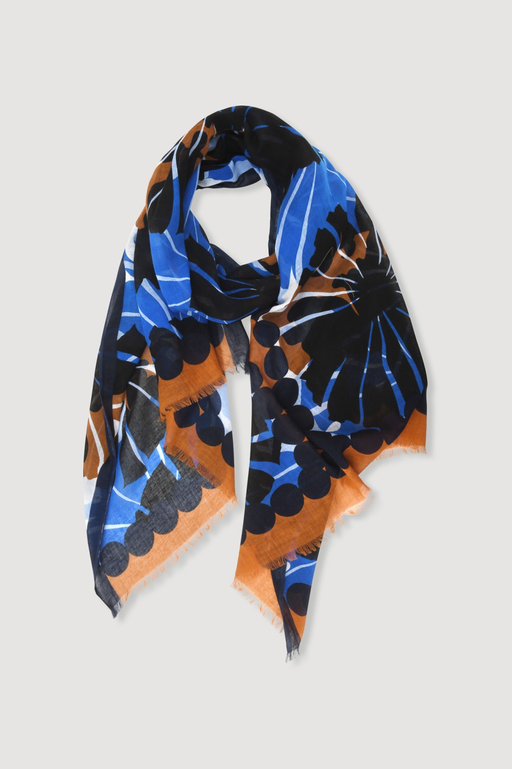 Foulard en coton Graphique à fleur bleu/Mapoésie