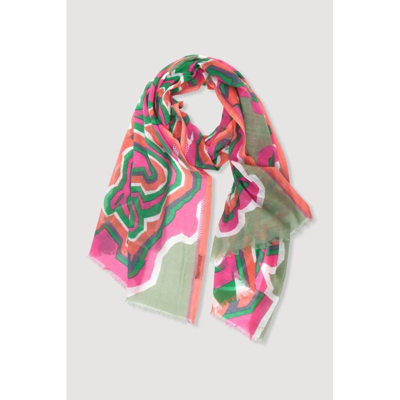 Foulard en coton Graphique Agate rose/Mapoésie