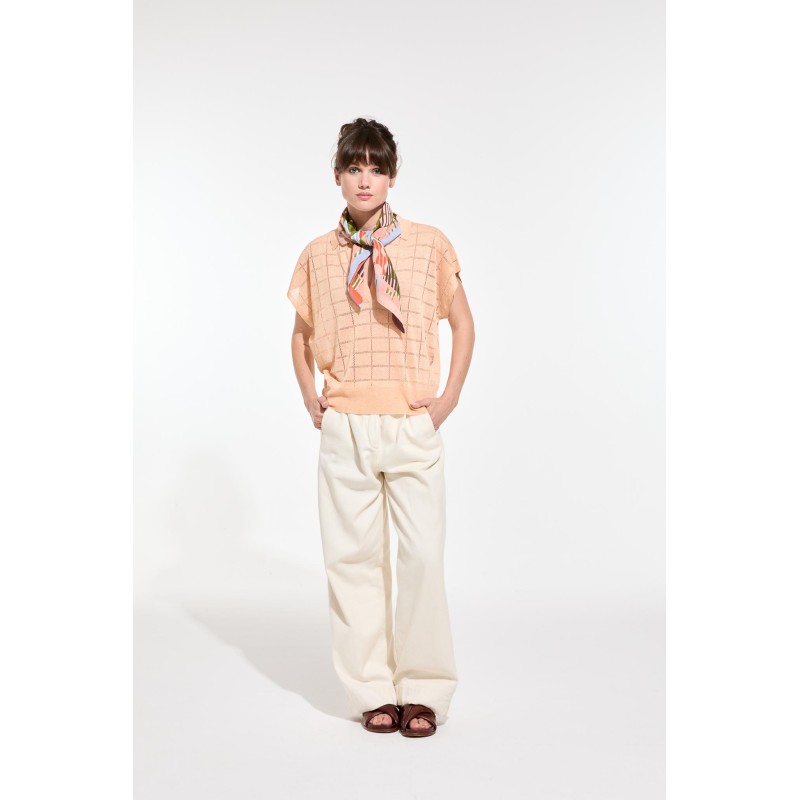 Graphic cotton square - Pollen khaki/pink - Mapoésie