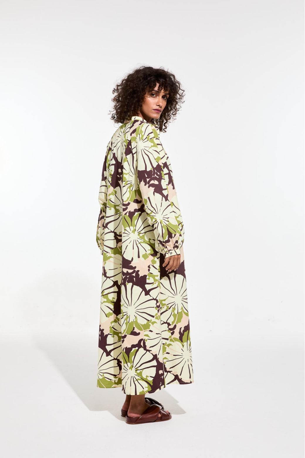 Robe Eulalie Pavot Kaki Rose