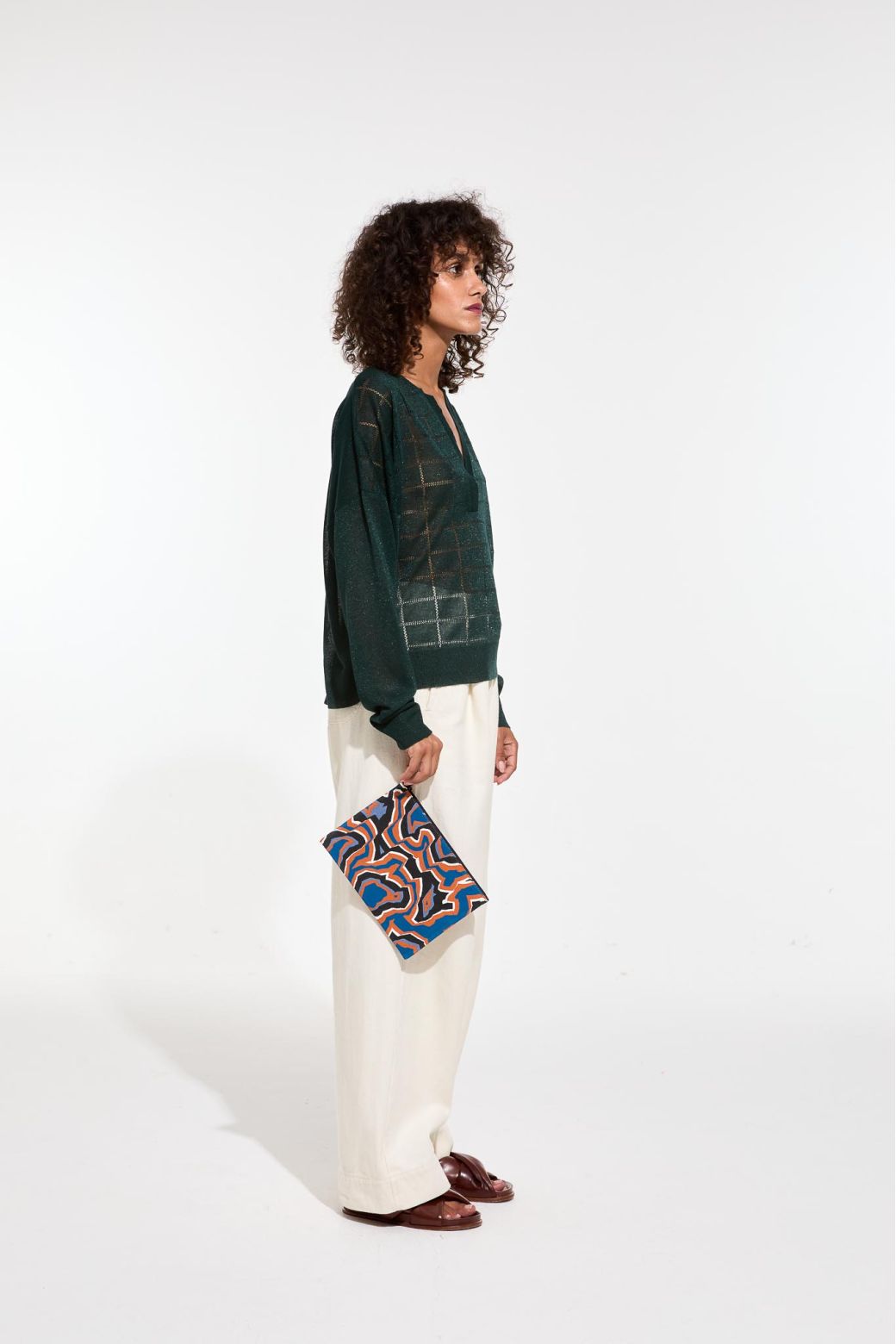 Pochette Goa Agate Gris Bleu