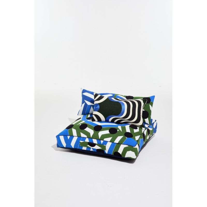 housse de coussinBloom Bleu80/80/12 Cm