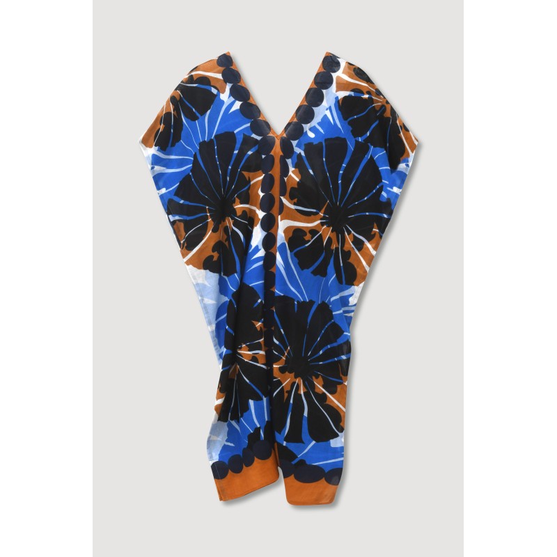 Robe de plage mi-longue-bleu/Mapoésie