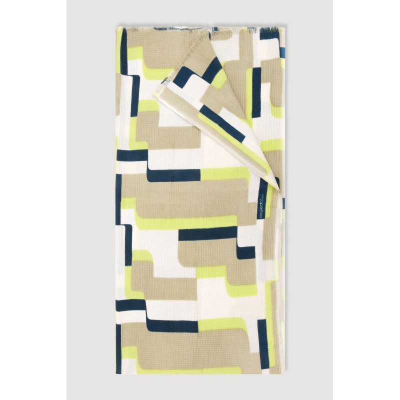 Fouta en coton graphique Arum jaune/ Mapoésie