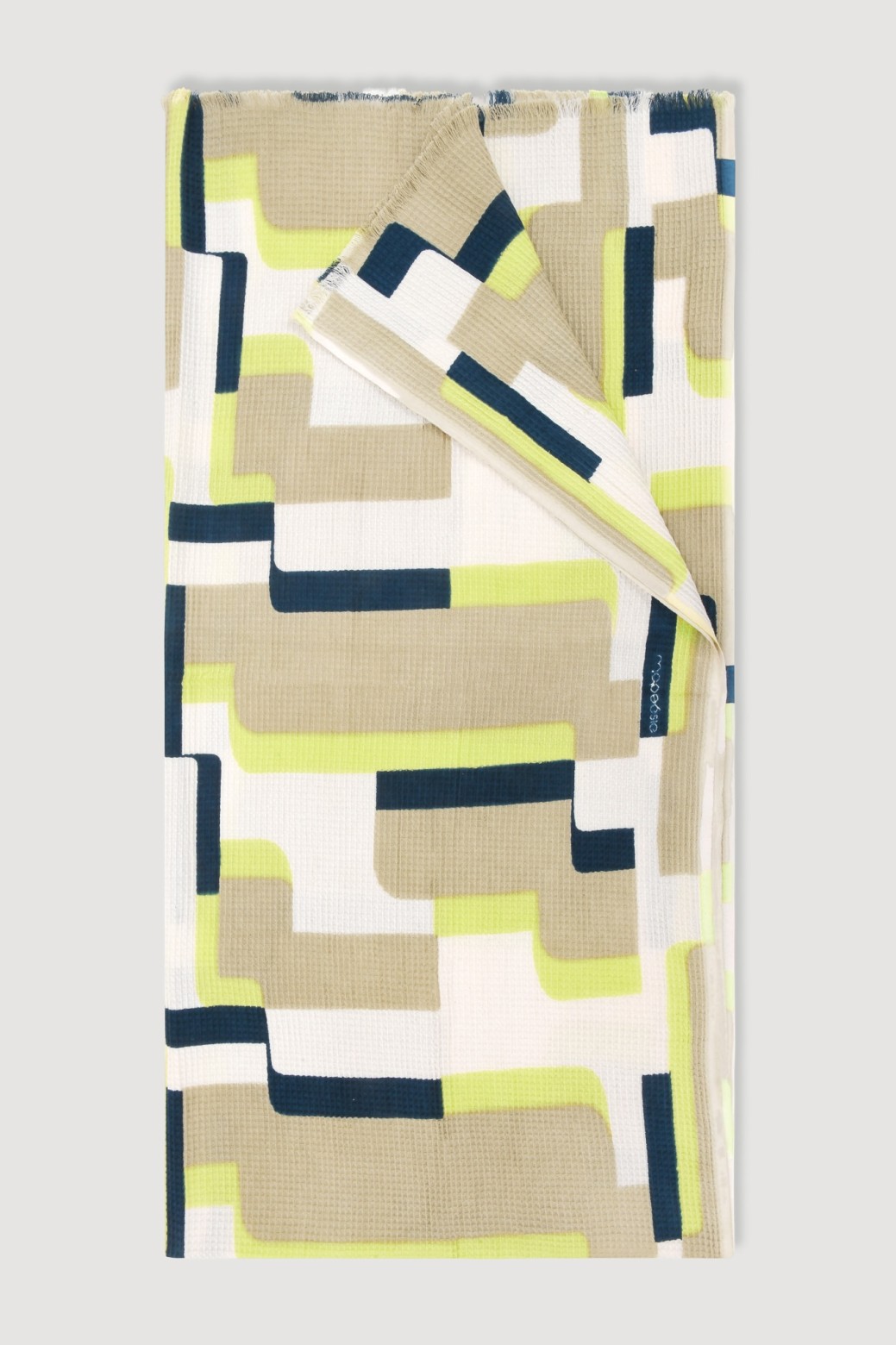 Fouta en coton graphique Arum jaune/ Mapoésie