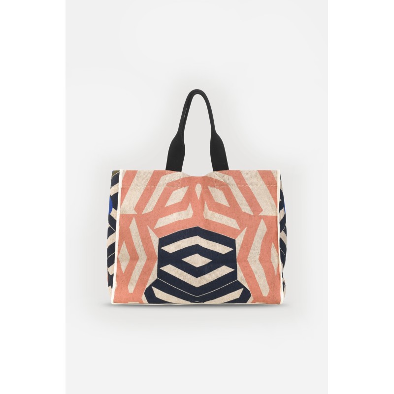 Grand sac en jute à motif/Mapoésie
