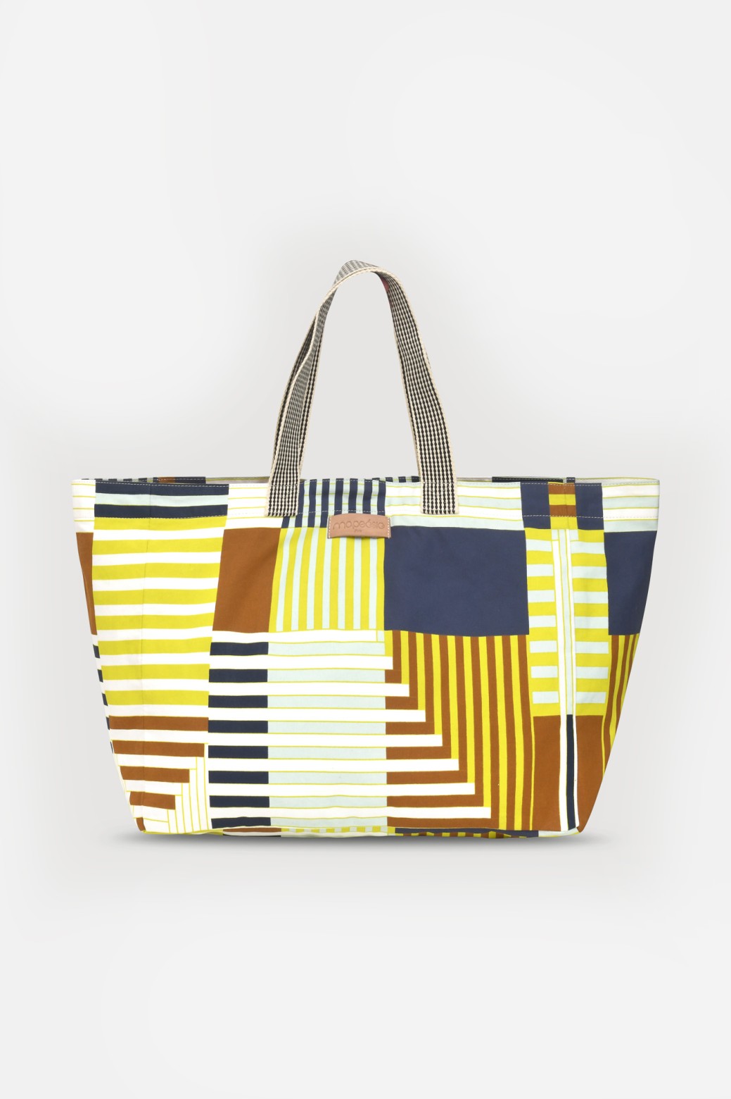Sac de plage à rayures-jaune/Mapoésie