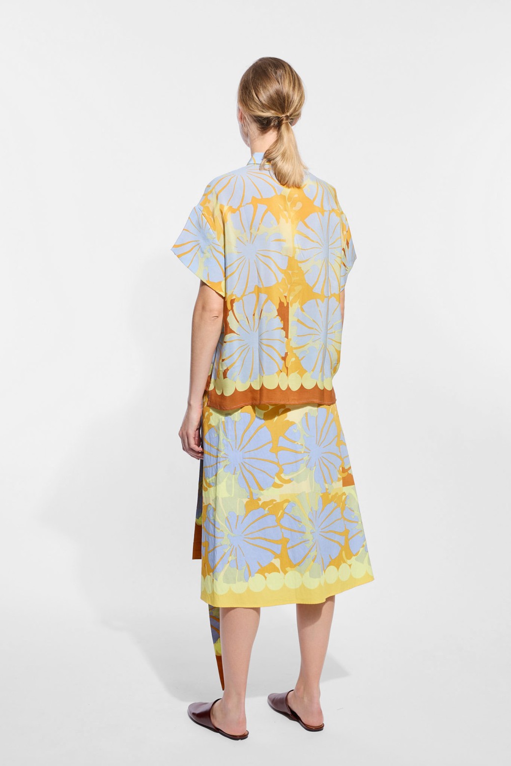 Chemise manches courtes en soie - jaune/ Mapoésie