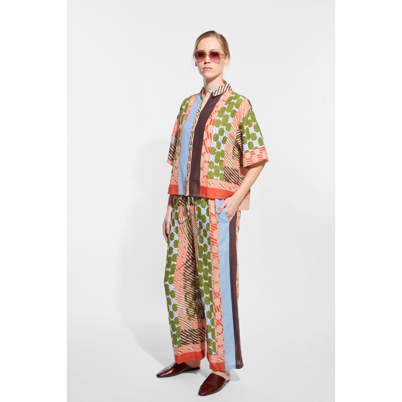 Chemise manches courtes en coton-kaki/ Mapoésie
