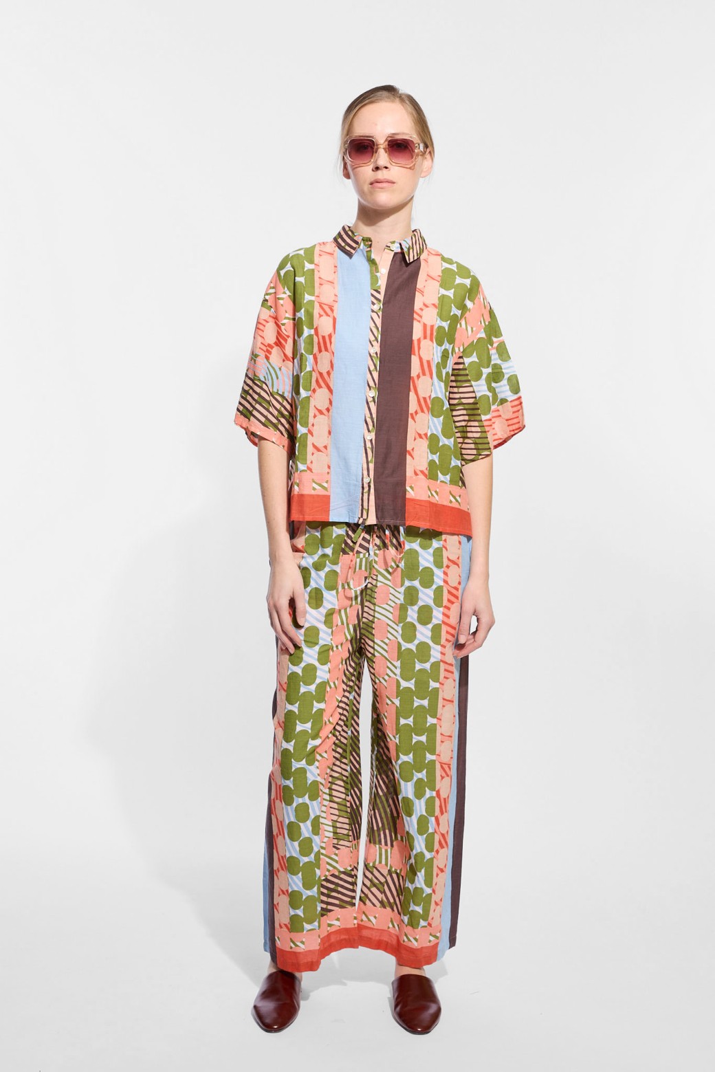 Chemise manches courtes en coton-kaki/ Mapoésie