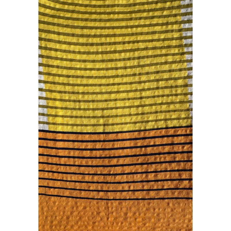 Foulard en coton graphique Ettore jaune/Mapoésie