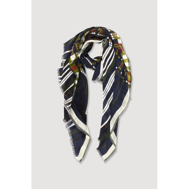 Foulard Sequence Gris Bleu