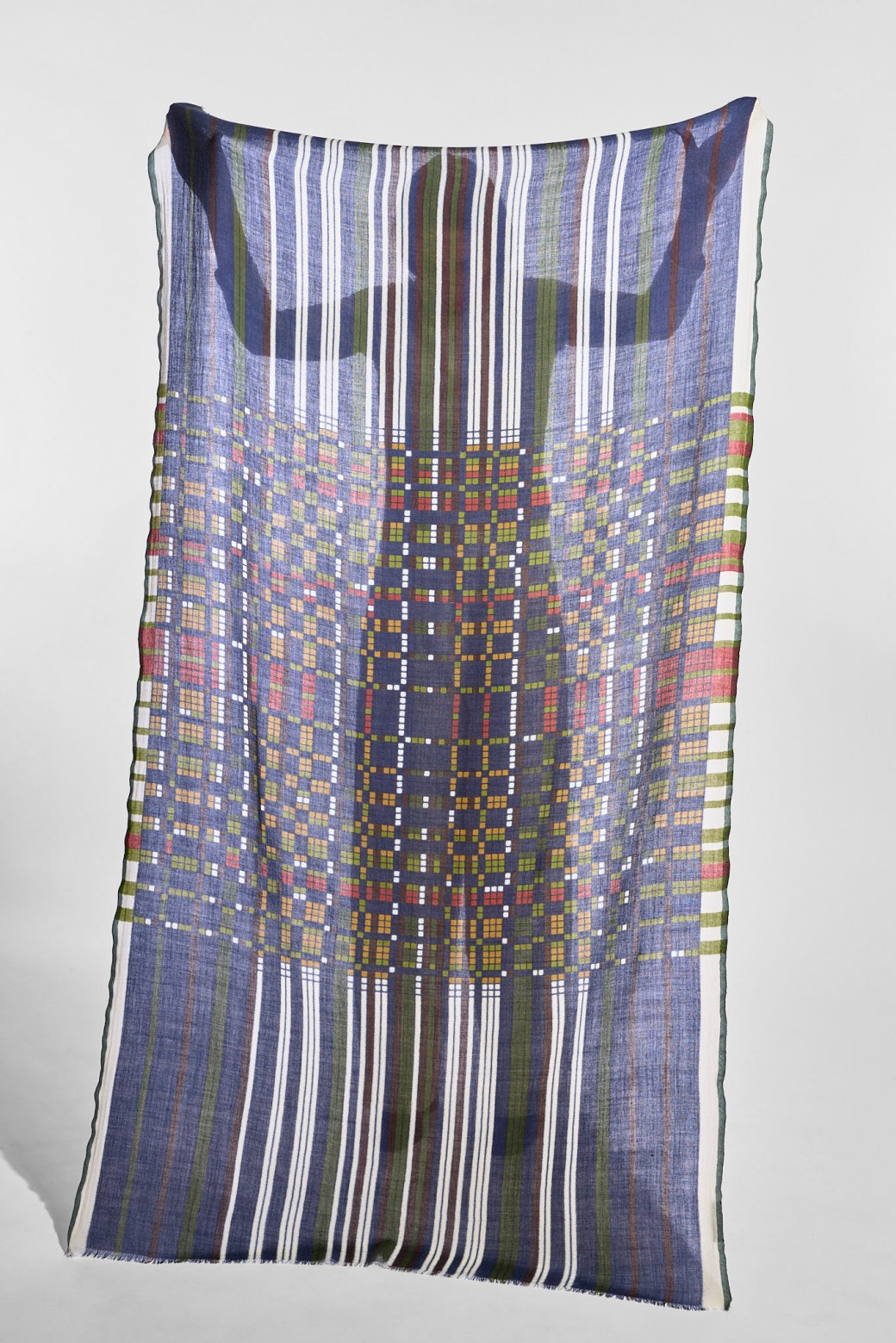 Foulard Sequence Gris Bleu