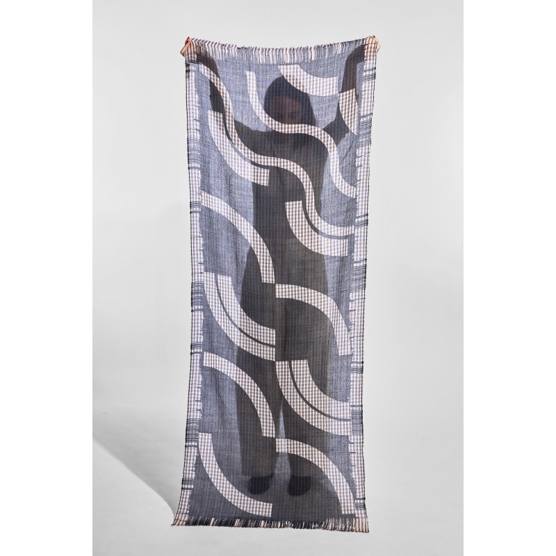 Wave Petrol Blue Scarf